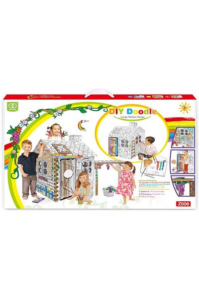 Point Plus Assemblable Villa Coloring House for Kids – Creative DIY Coloring Toy | Size 66 x 6.5 x 34 cm
