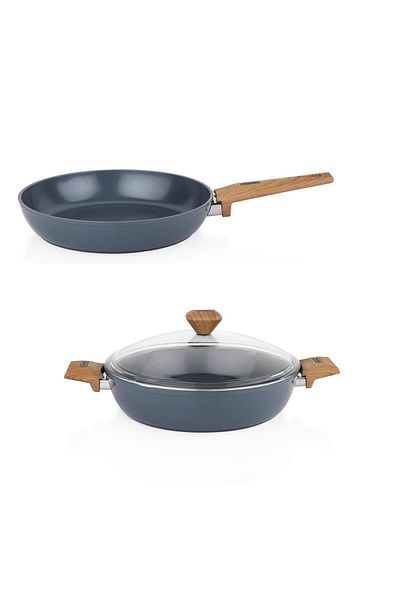 Altabi Ceramic Pot Pan Set 30 cm Fireproof Non-Stick Surface Sc Ha Fer