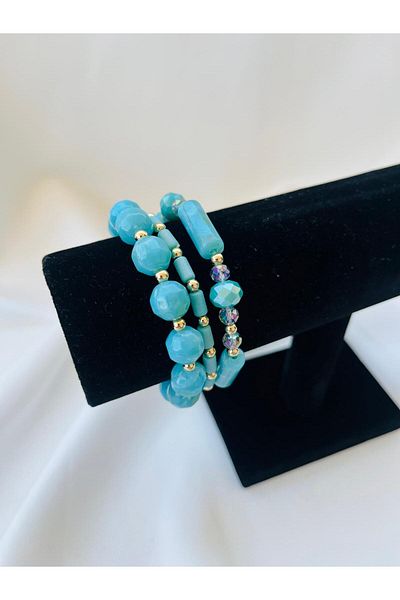 ESDE 3-Piece Beaded Stone Stylish Design Bracelet