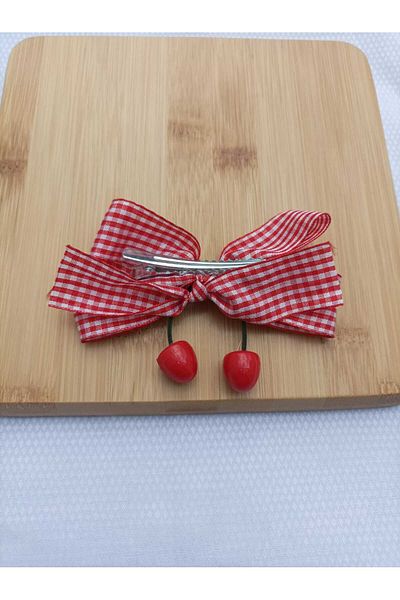 JHTshop Cherry Buckle Red Hairpin Cloth Pinched Hairpin
