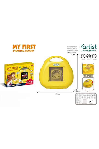 Point Plus Children's Drawing Board with Projector - 3 in 1 with Storage Function - Size 40 x 8.5 x 28.5 cm