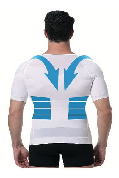 Pastimost 1 Size Reducer Half Sleeve Men's Corset Undershirt