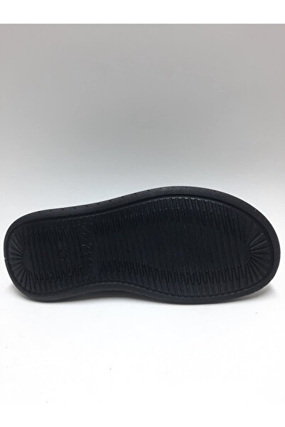 PEKER Genuine Leather Black Daily Open Toe Comfortable Sole Men's Slippers
