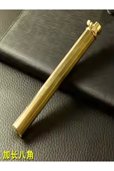 HK GİFT SHOP Uzun silindirik Çakmak içeren pirinçli uzatılmış şekilli gazyağı çakmağı Koleksiyona ideal