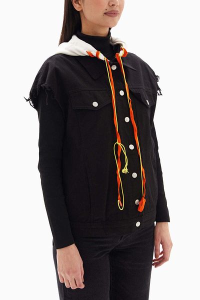 wecre8 Black Denim Vest Jacket By WECRE8