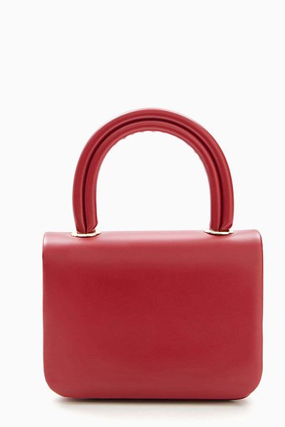 wecre8 Red Mini Top Handle Bag with Chain Strap