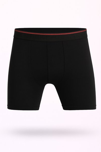 QKK Erkek Pamuklu Likralı Uzun Paça Siyah-Gri-Beyaz 3'lü Boxer