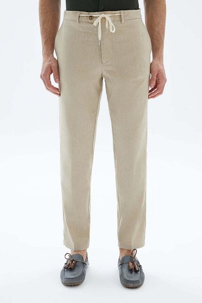 wecre8 Beige Textured Trousers By WECRE8