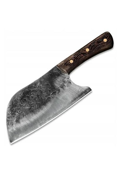 OEM Japanese Kitchen Cleaver with Stainless Steel Blade and Wood Handle, Non-Stick, 19.5 cm Blade, Gray