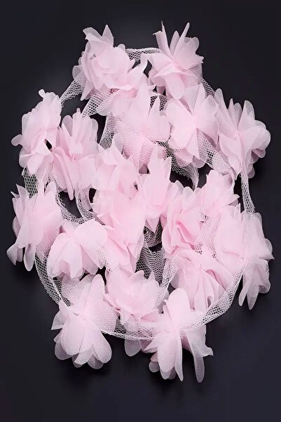 Massaltay Dekoratif Şifon Lazer Çiçek (2 Metre) – Zarif Süsleme Malzemesi