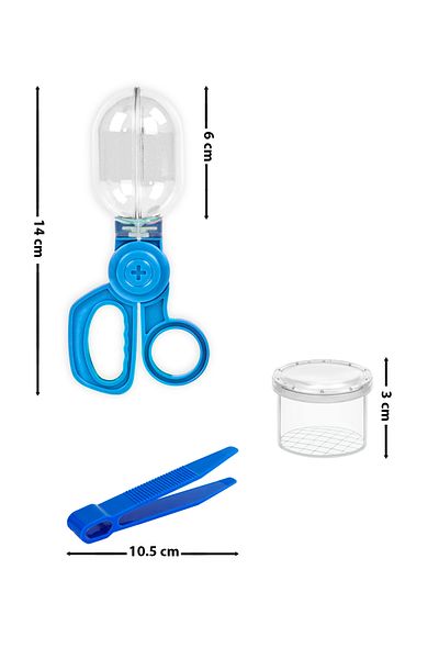 piapolya Balloon Scissors Set Blue |   Fine Motor Development |   Material |   Mini Observation Box with Magnifier |   Tweezers