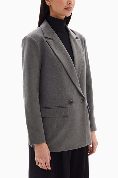 wecre8 Grey Embellished Quote Blazer By WECRE8