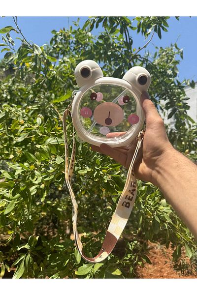 madam gold Copy - 🧸   Cute Teddy Bear Design Water Bottle with Shoulder Strap – 4 Color Options
