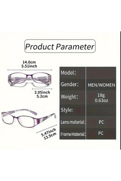 zhara tech Quality Frame Glass Changeable Blue Block Near Reading Glasses
