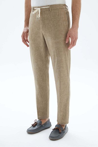 wecre8 Camel Brown Textured Trousers By WECRE8
