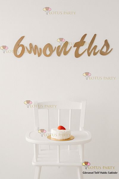LOTUS PARTY Πανό 6 μηνών - Πανό μισής ηλικίας - Σήμανση για τον εορτασμό της μισής ηλικίας - Σήμανση Kraft 6 μηνών