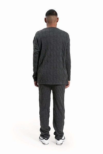 wecre8 Men Dark Gray Sweater and Pants Set By WECRE8