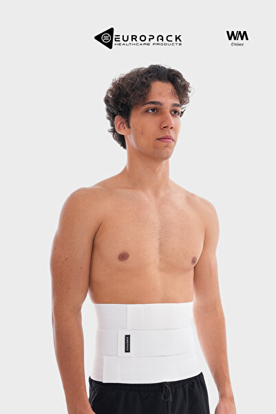 EUROPACK Lp-380 3 Panel Abdominal Binder Compression Girdle - Postoperative Abdominal Girdle - 22 cm