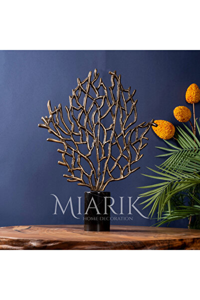 MIARIK DESIGN & DEKORASYON Dekoratif Obje Mermer Kaideli Pirinç Metal Hayat A...