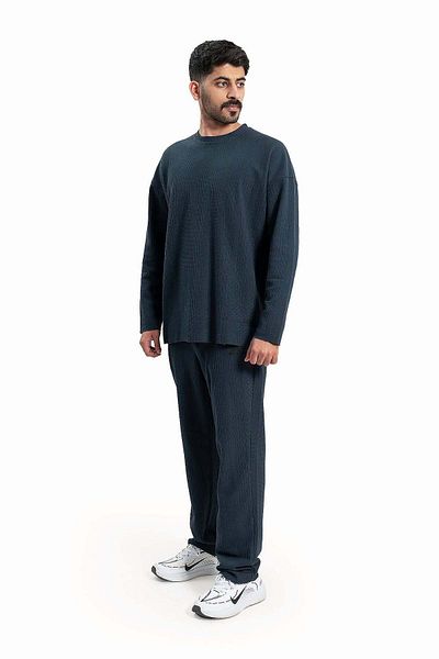 wecre8 Men Navy Sweater and Pants Set By WECRE8
