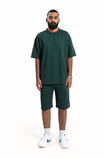 wecre8 Men Green T-Shirt and Shorts Set By WECRE8