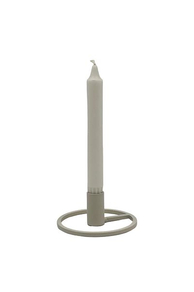 Generic 2-Piece Metal Candle Holder with Ring Base - White