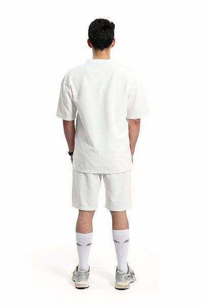 wecre8 Men White T-Shirt and Shorts Set By WECRE8