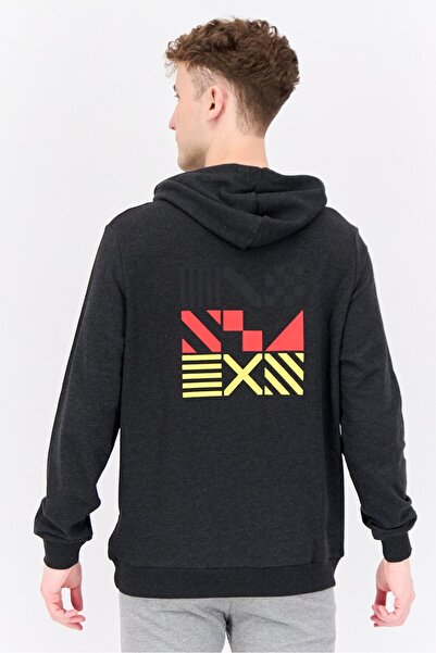 Puma Men Sportswear Fit Long Sleeve Outdoor Hoodies, Charcoal