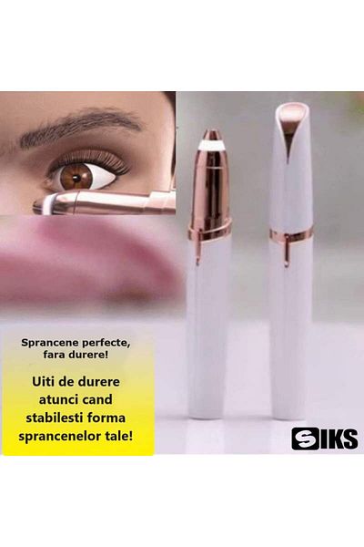 SIKS 2 x Eyebrow Epilator With LED, Battery Included, White