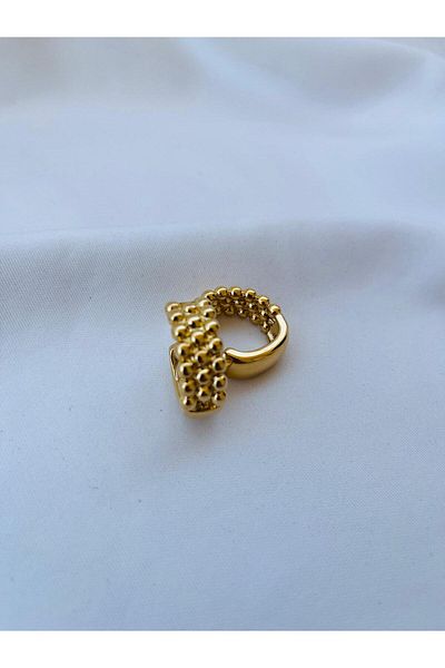 ESDE Stylish Design Embossed Detailed Steel Earrings