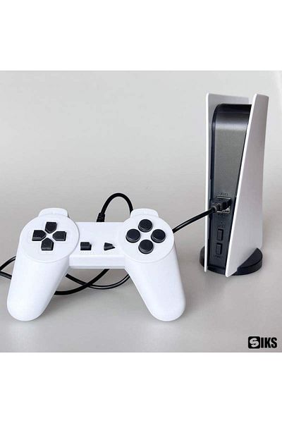 SIKS GS5 SIKS Retro Video Game Console, 2 X Wired Controller, Super 8 BIT Game, Black/White
