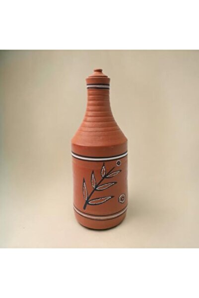 Generic ARK DhaaroVibes 1L Village Harmony Clay Bottle – Handcrafted Terracotta Water Bottle, Eco-Friendly