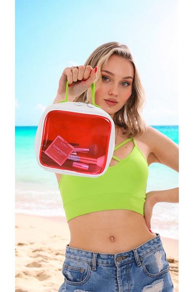 truvalıhelen Beach Bag Plastic Transparent with Zipper
