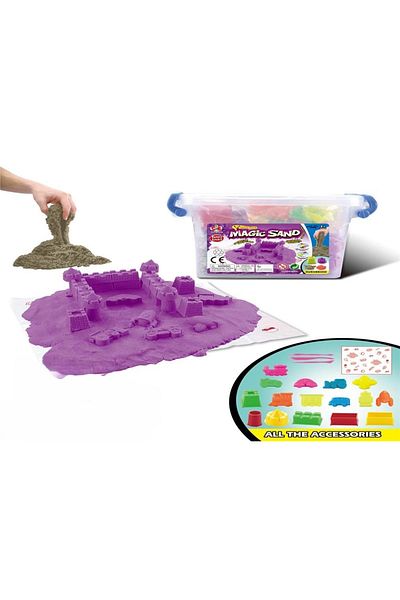 Point Plus Magic Sand Toy for Kids - with Building Blocks and Vehicles - Suitable for ages 3 and up