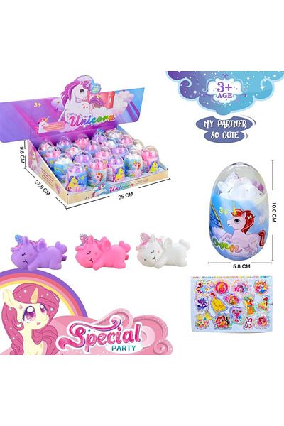 Point Plus Unicorn Surprise Egg for Girls - Contains Unicorn Figure + Stickers - 2 pieces