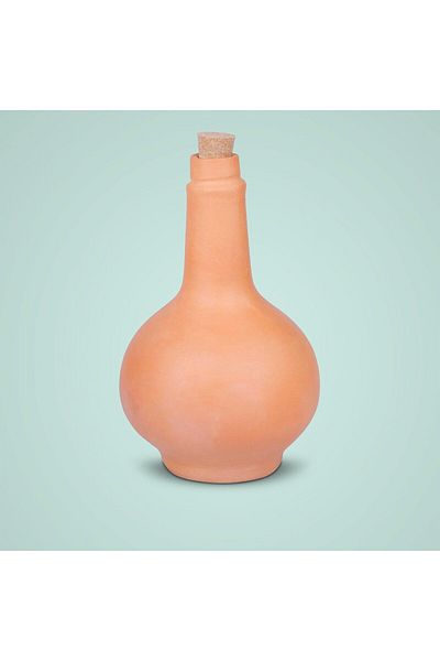 Generic زجاجة تيرابورا المصنوعة يدويًا من الطين غير المزجج، سعة 900 مل، مزودة بفلين. شكل فريد، تبريد ذاتي. عضوية.