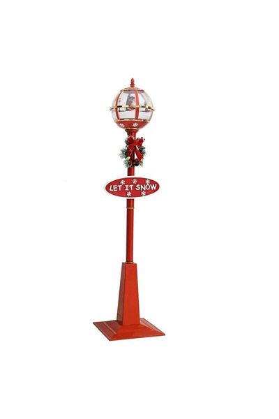 SIKS Decorative Christmas Lantern, 175 cm, PVC, With Sounds, Plug-in Power, Red