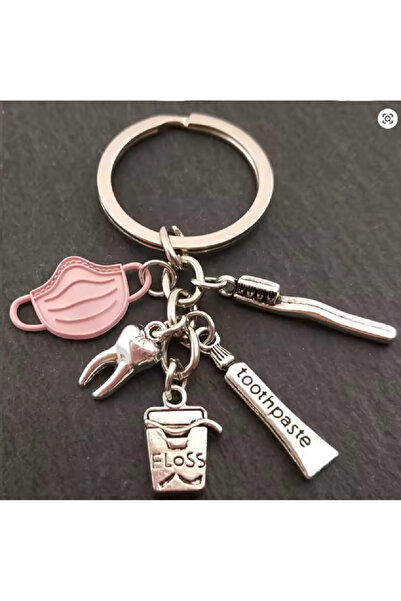 marimari Diş Hekimi Dişci Broş Anahtarlık aksesuar pembe maskeli