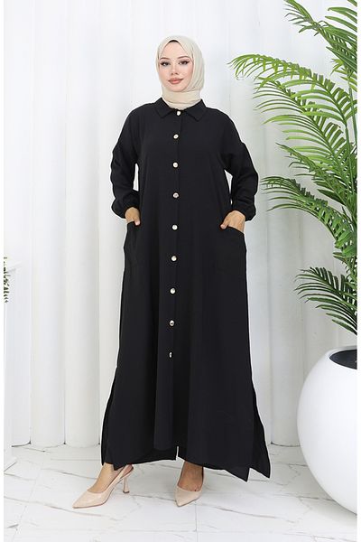 sefamerve Snap Tunic Παντελόνι Διπλό Σετ 0097-09 Μαύρο