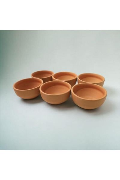 Generic مجموعة أوعية آرك تيرابورا الفخارية غير المزججة، 6 قطع. أوعية طينية عضوية مصنوعة يدويًا. أوعية ميتي كي.