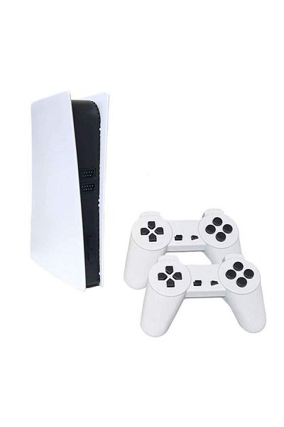 SIKS GS5 Wireless Retro Video Game Console, 2 x Wireless Controller, Super 8 BIT Game, Black/White