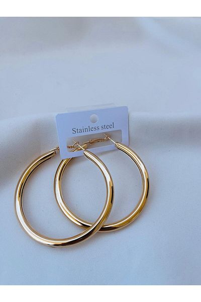 ESDE Big Size Hoop Steel Stylish Design Earrings
