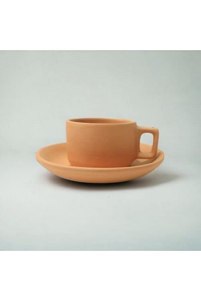Generic ARK Terrapura Traditional Clay Cup and Saucer Set – 6 Pieces 120 ml x 6 Pieces