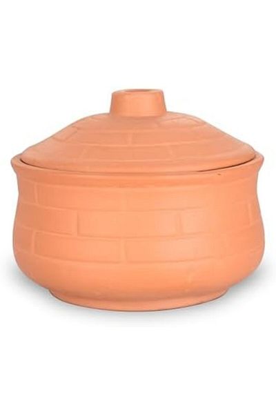 Generic ARK Clay Brick Design Cooking Pot with Lid - A Culinary Masterpiece (2000 ml)