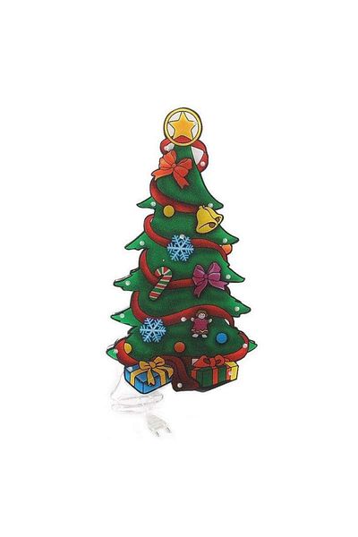 SIKS ® Christmas decoration, window ornament, Christmas tree, with multicolored lights