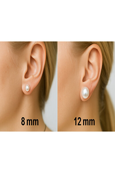 Set Ekonomik ( 2 Çift ) Paslanmaz Çelik İnci Küpe Seti ( 8 mm - 12 mm )