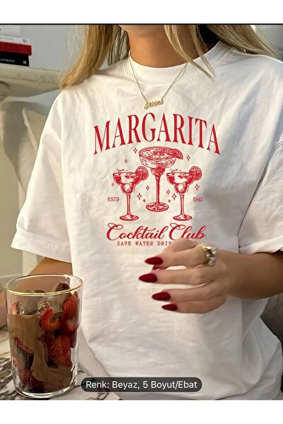 ELZE MODA A Quality Premium Margarita Printed Women's Oversize Tshirt