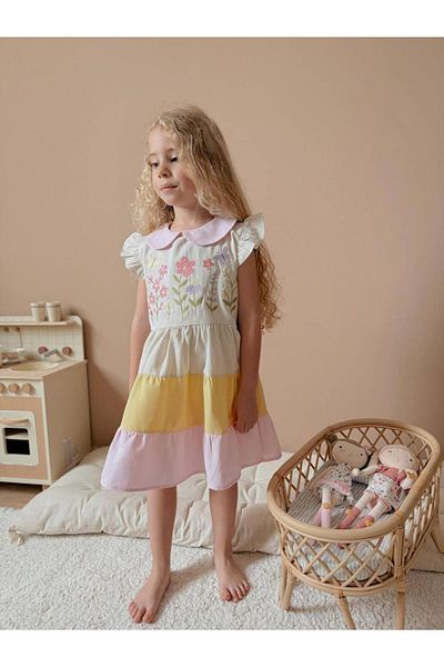 YİGİT BUTİK Yigit Boutique Embroidered Girl's Dress