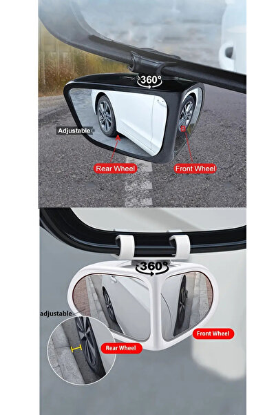 MİNGODAN 2 Adet 360° Dönebilen Oval Kör Nokta Aynası Geniş Görüş Açılı Araç D...