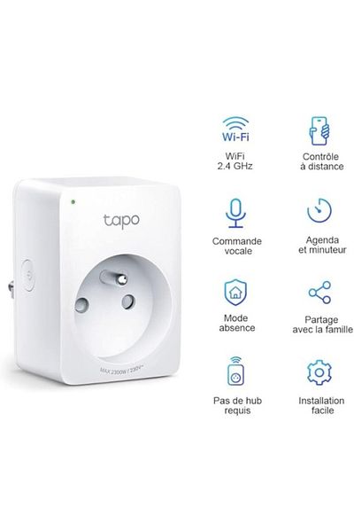 ShopZum Tapo P100 (عبوة من قطعتين)، مقبس Wi-Fi صغير ذكي، يعمل مع Alexa وGoogle Home